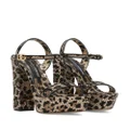 Dolce & Gabbana 105mm leopard-print platform sandals - Brown