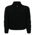 Herno cable-knit long-sleeved jumper - Black