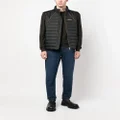 BOSS logo-print quilted jacket - Black