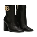 Dolce & Gabbana 90mm logo-plaque leather boots - Black