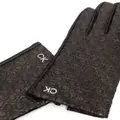 Calvin Klein Re-Lock logo-embossed leather gloves - Black