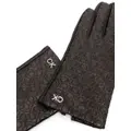 Calvin Klein Re-Lock logo-embossed leather gloves - Black