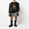 Rick Owens Spider cut-out sleeve knitted hoodie - Black