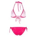 Balmain logo-print halterneck bikini set - Pink