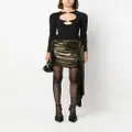 Blumarine lamé draped miniskirt - Gold