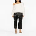ISABEL MARANT patent-finish cotton cropped trousers - Black