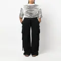 Blumarine straight-leg cotton cargo trousers - Black