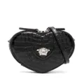 Versace Kids heart-shaped leather bag - Black