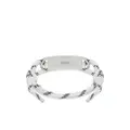 Balenciaga logo-engraved plate bracelet - White
