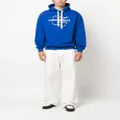 Casablanca logo-print organic-cotton hoodie - Blue