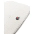 Moncler logo-patch virgin wool-cashmere beanie - White