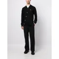 Comme Des Garçons Shirt x Lacoste asymmetric logo-patch wool cardigan - Black