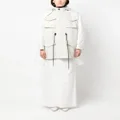 sacai zip-up panelled hooded parka coat - Neutrals