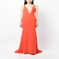 Alex Perry plunge-neck fishtail gown - Red