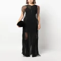 Victoria Beckham semi-sheer sleeveless maxi dress - Black