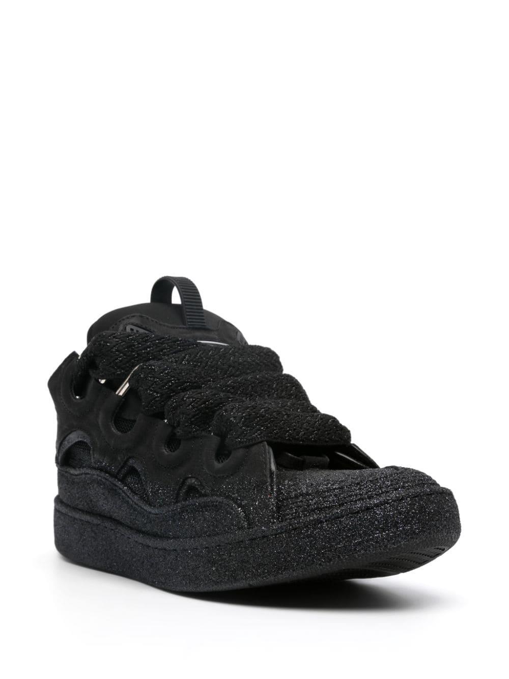 Lanvin Curb glitter-detailing leather sneakers - Black