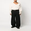 Jil Sander belted-waist wide-leg trousers - Black