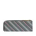 Thom Browne striped zip wallet - Grey