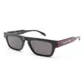 Alexander McQueen Eyewear two-tone rectangle-frame sunglasses - Black