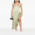 Alessandra Rich ruffle-detail silk dress - Green