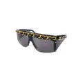 CHANEL Pre-Owned 1980s-1990s chain shield sunglasses - Black