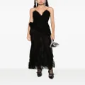 Alessandra Rich floral-appliqué lace maxi dress - Black