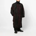 Yohji Yamamoto patterned high-neck coat - Black