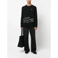 Comme Des Garçons Shirt x Lacoste intarsia-knit logo jumper - Black