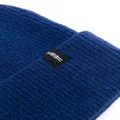 Mackintosh logo-patch ribbed cashmere beanie - Blue