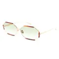 Linda Farrow Margot oversize-frame sunglasses - Brown