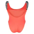Calvin Klein logo-tape scoop-back swimsuit - Red