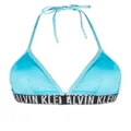 Calvin Klein logo-underband halterneck bikini top - Blue