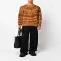 Versace crocodile-pattern cable-knit jumper - Brown