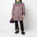 Marni brushed striped single-breasted coat - Red