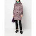 Marni brushed striped single-breasted coat - Red