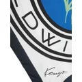 Kenzo floral logo-print silk scarf - White