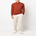 Zegna long-sleeved knit polo shirt - Orange