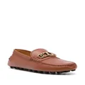 Tod's logo-plaque leather moccasins - Brown