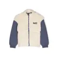 Levi's Kids logo-patch shearling jacket - White
