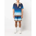 Casablanca Rainbow monogram silk shorts - Blue