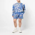 RHUDE logo intarsia-knit track shorts - Blue
