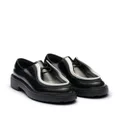Prada contrast-trim leather lace-up shoes - Black