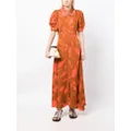 Lee Mathews floral-print button-up dress - Brown