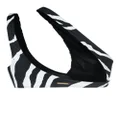 Stella McCartney zebra-print cut-out bikini top - Black