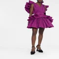 Elie Saab ruffle-detailed taffeta dress - Purple