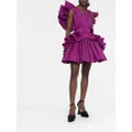 Elie Saab ruffle-detailed taffeta dress - Purple