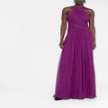 Elie Saab crossover-detailed silk dress - Purple