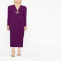 Elie Saab long-sleeve midi dress - Purple