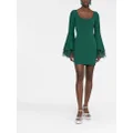 Elie Saab feather-detailed knit dress - Green