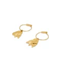 Jil Sander floral-detail drop-design earrings - Gold